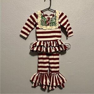 Mustard Pie Tunic Long Sleeve  Top With Peddle Pusher Pants Size 9 Months